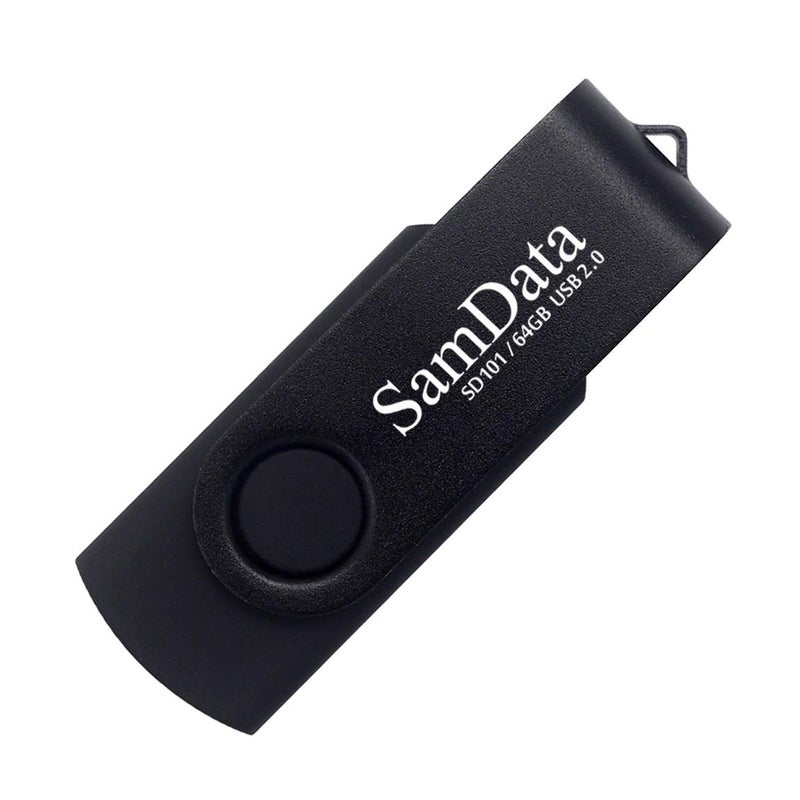 SamData 64GB USB Flash Drives 2 Pack 64GB Thumb Drives Memory Stick Jump Drive with LED Light for Storage and Backup (2 Pack Black) - Image 3